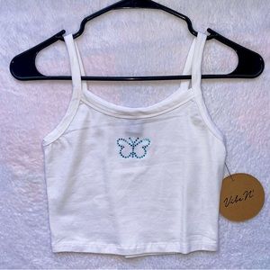 BRAND NEW BUTTERFLY CROPPED TANK